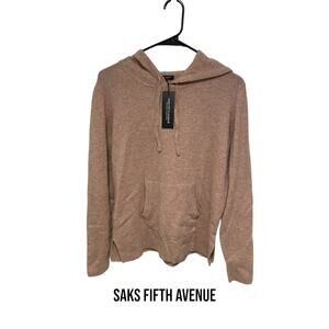Saks Fifth Avenue Cashmere sweater with hood size medium unicorn nwt